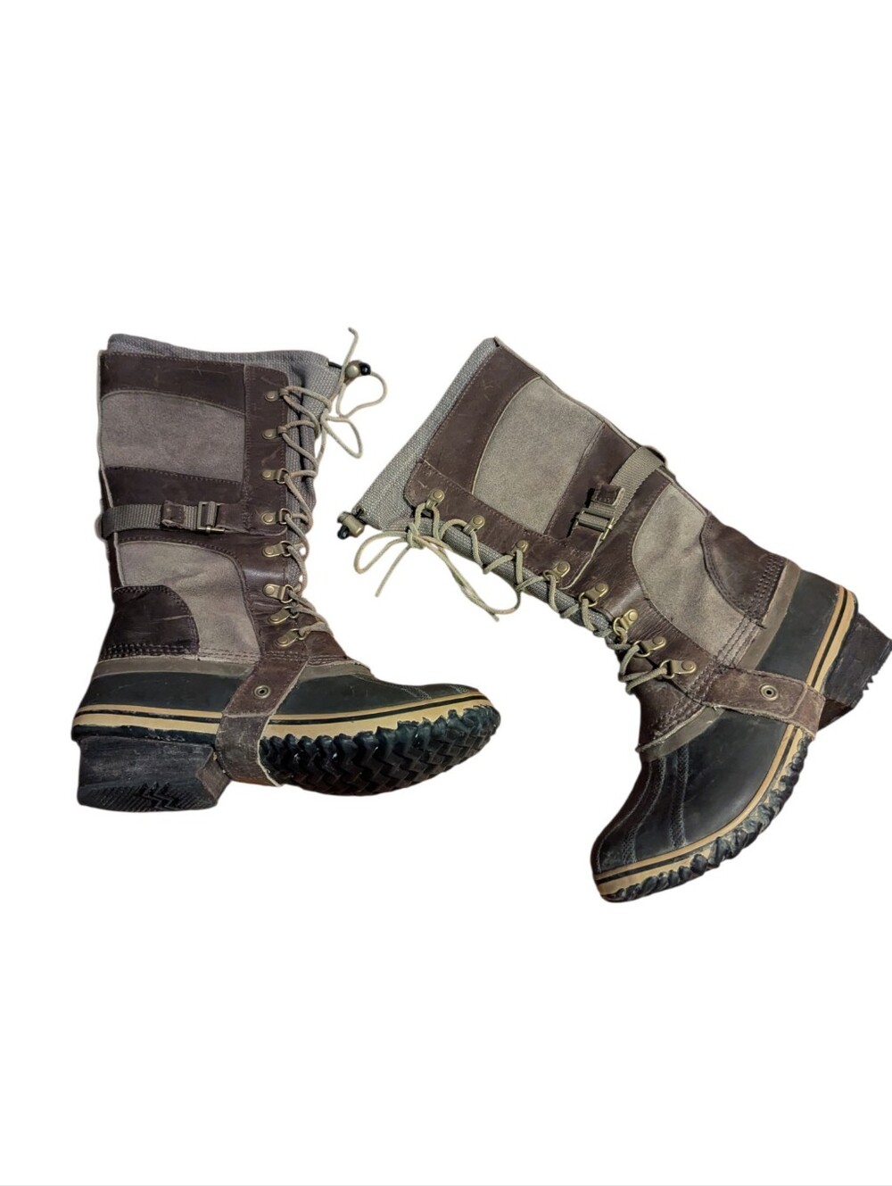 Sorel Lace-Up Waterproof Winter Boots Conquest Carly 2 Leather Tall Laced Sz 9